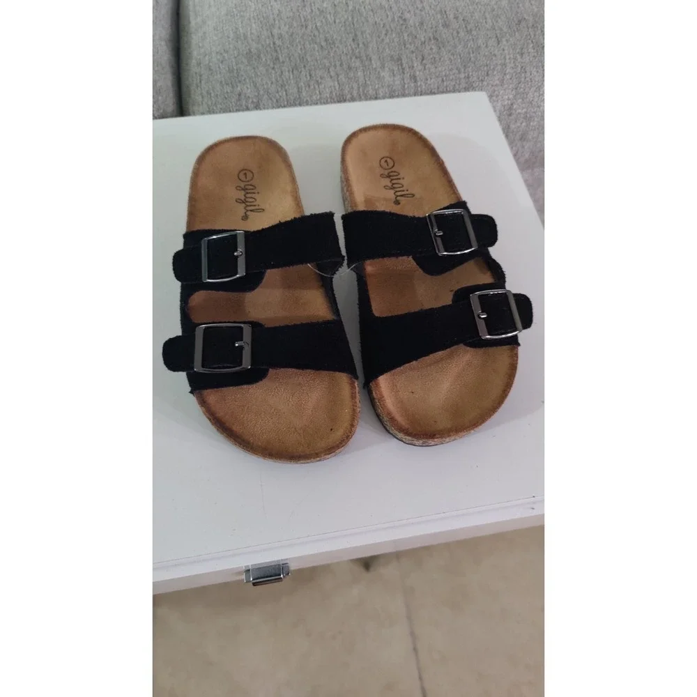 GiGil Double Buckle Cork Footbed‎ Slide Girls Sandals SIZE 1